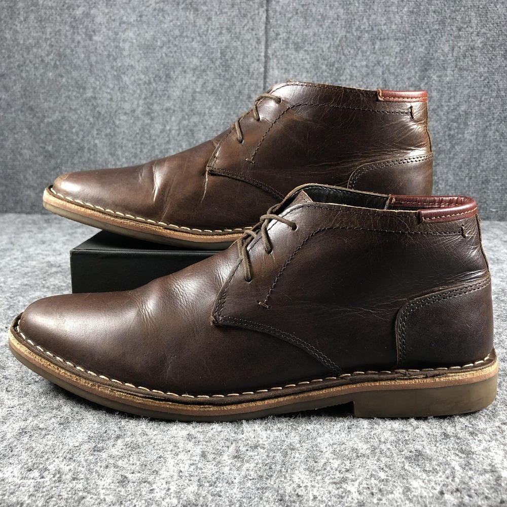 Steve Madden Boots Mens Size 10 Dark Brown Leather Heston Chukka Lace Up 983 - Picture 3 of 16